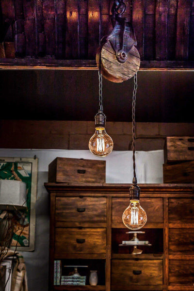 Pulley hanging light top