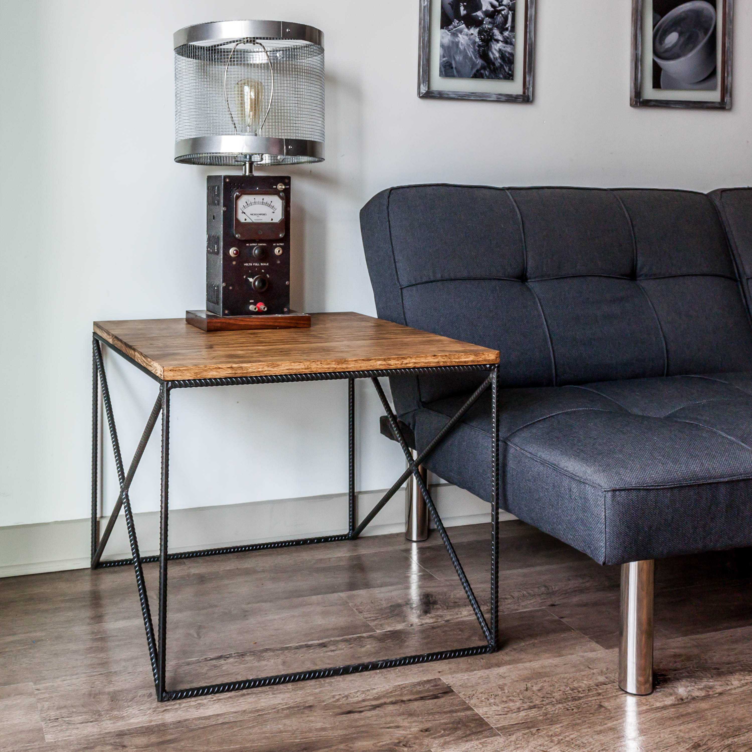 607 Table No. 607 - The Steel & Maple End Table Edison McCarthy