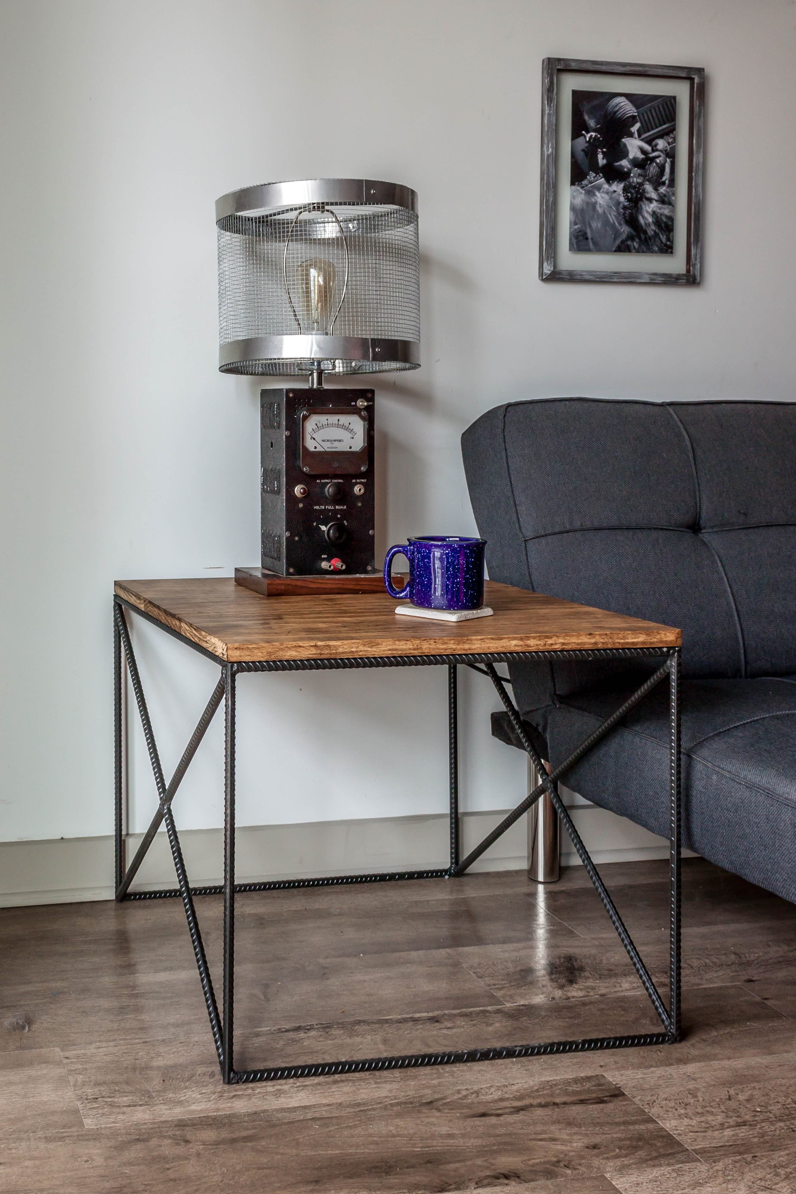 607 Table No. 607 - The Steel & Maple End Table Edison McCarthy