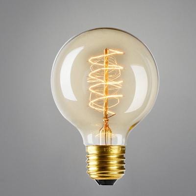 Vintage Edison Globe Bulb Spiral Filament G80 